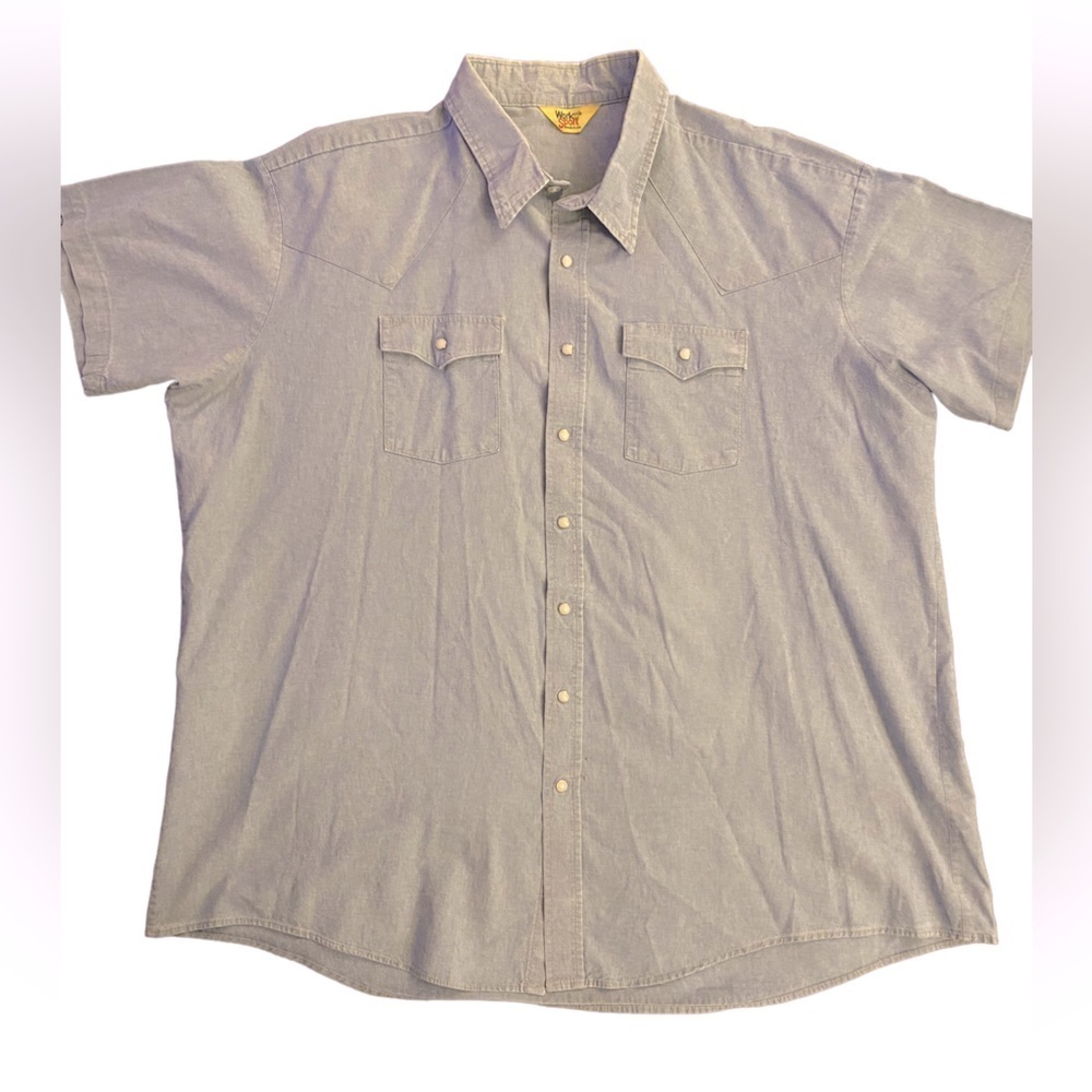 3x Mens Work N Sport Shirt Short Sleeve Snaps